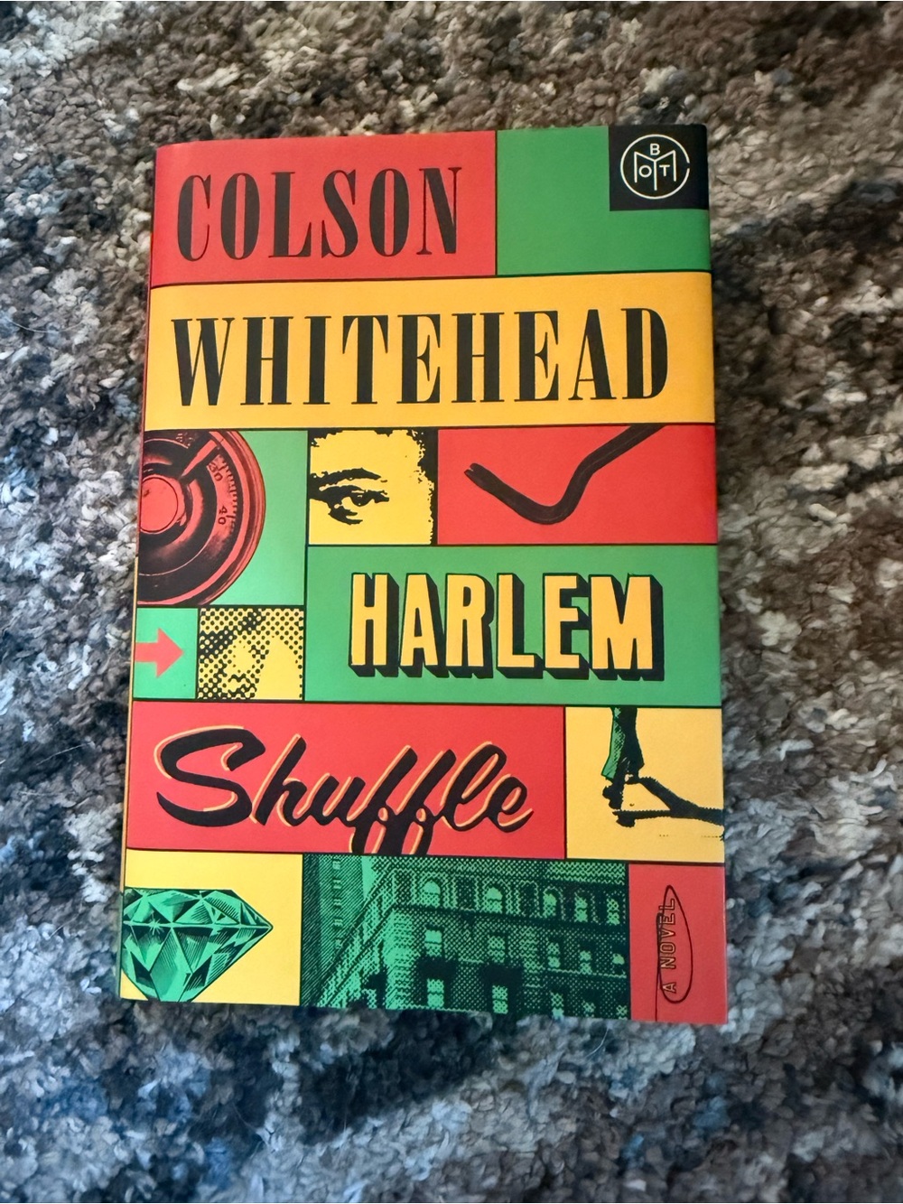 Colson Whitehead "Harlem Shuffle" - Bold Red, Yellow & Green Cover